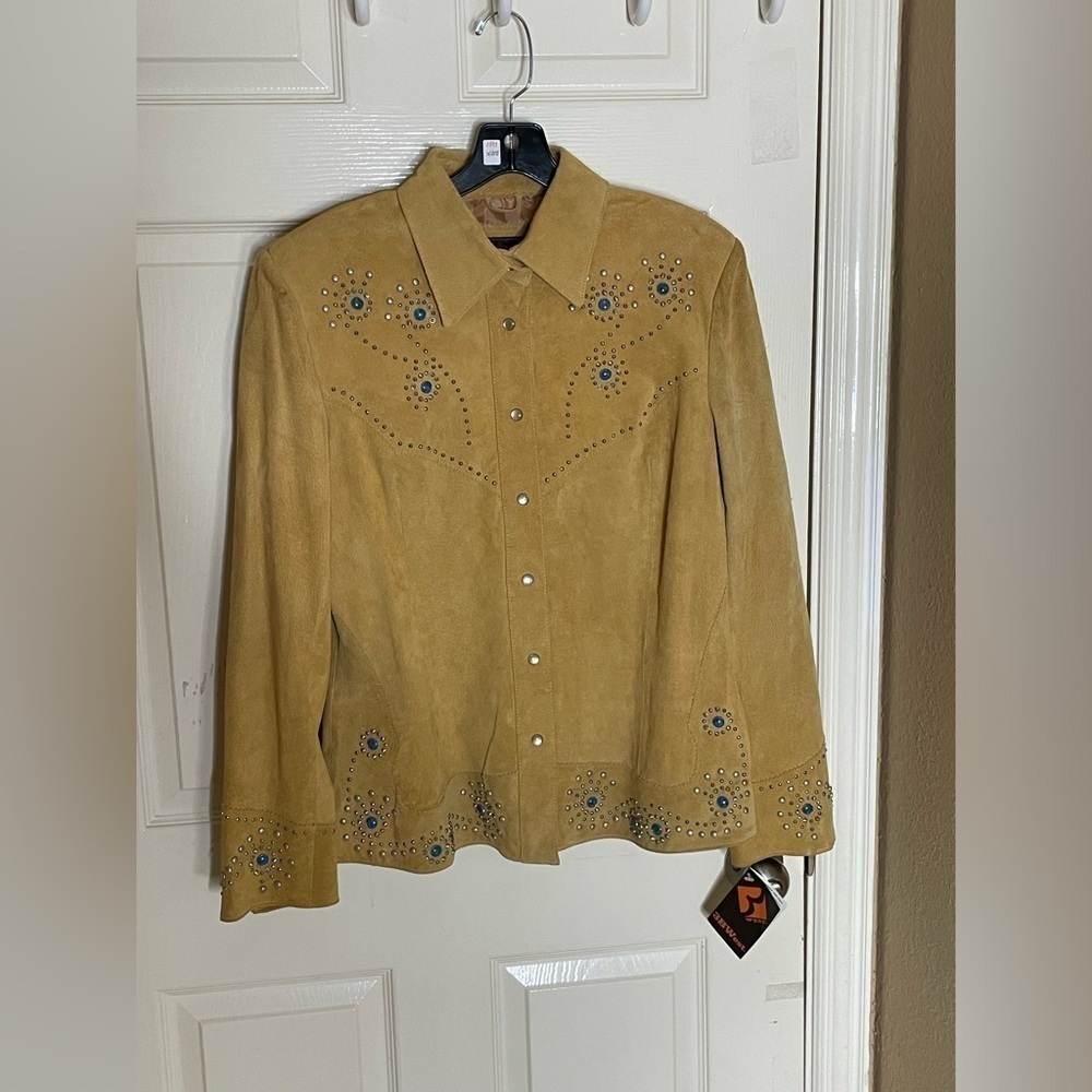 3BWest Women's Suede Leather Jacket Size XL - Picture 9 of 16